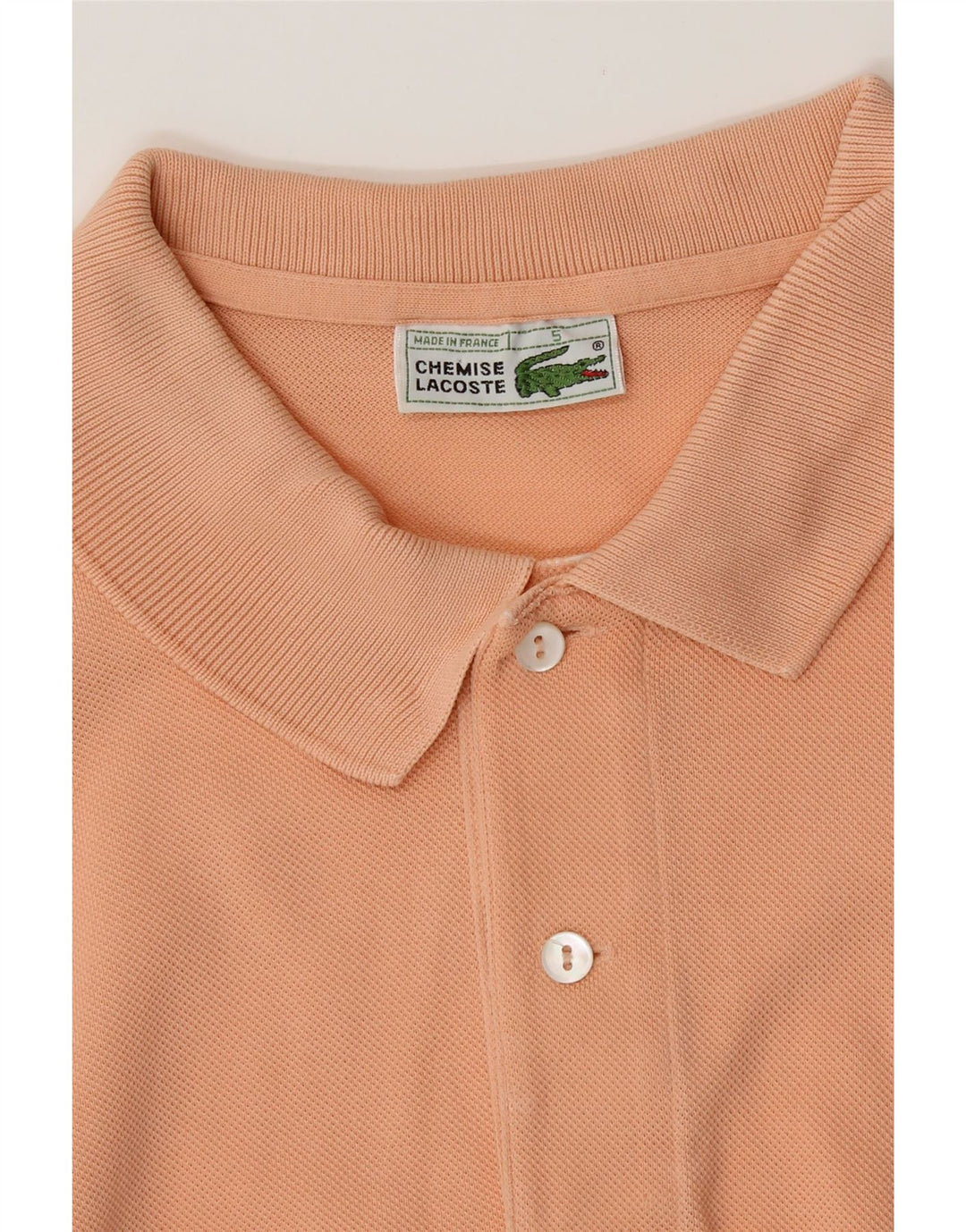 LACOSTE Polo para hombre talla 5 grande algodón naranja