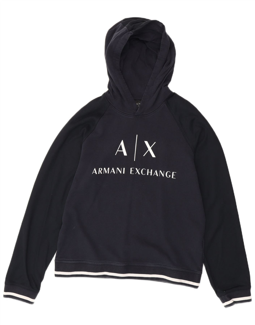 ARMANI EXCHANGE Jersey con capucha gráfico para hombre grande azul marino algodón