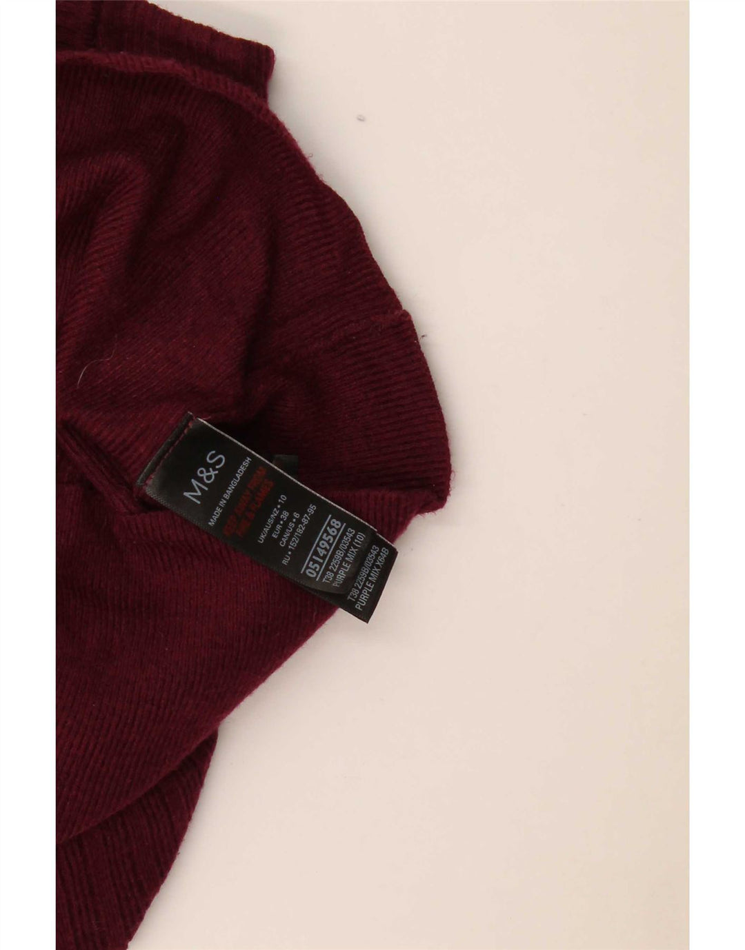 Marks & Spencer Suéter con Cuello Alto para Mujer UK 10 Small Púrpura
