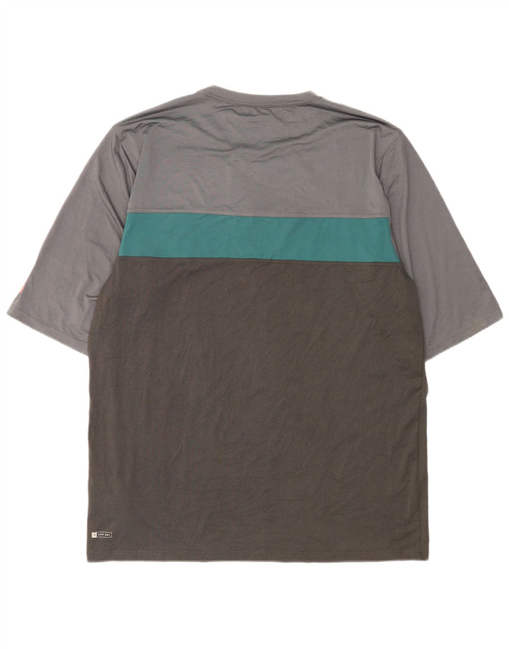 RIP CURL Camiseta para hombre Top 2XL Gris Colorblock Poliéster