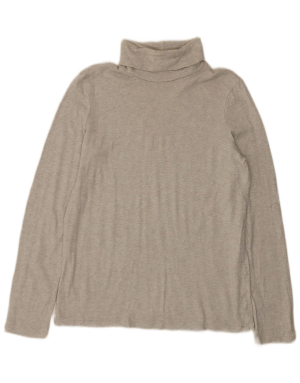 Zara Mujer Top Manga Larga UK 44 Large Viscosa Gris Moteada