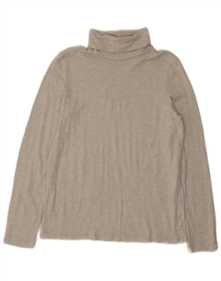 Zara Mujer Top Manga Larga UK 44 Large Viscosa Gris Moteada