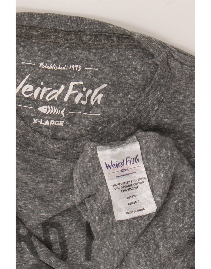 Weird Fish Camiseta gráfica para hombre Top XL Poliéster moteado gris