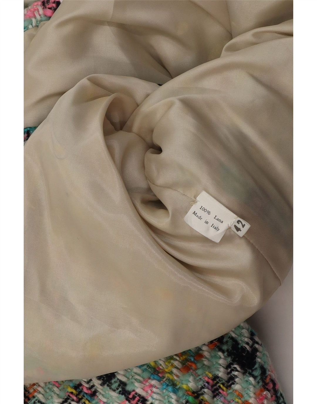 VINTAGE Chaqueta Blazer de 4 Botones para Mujer IT 42 Pata de Gallo Turquesa Mediana