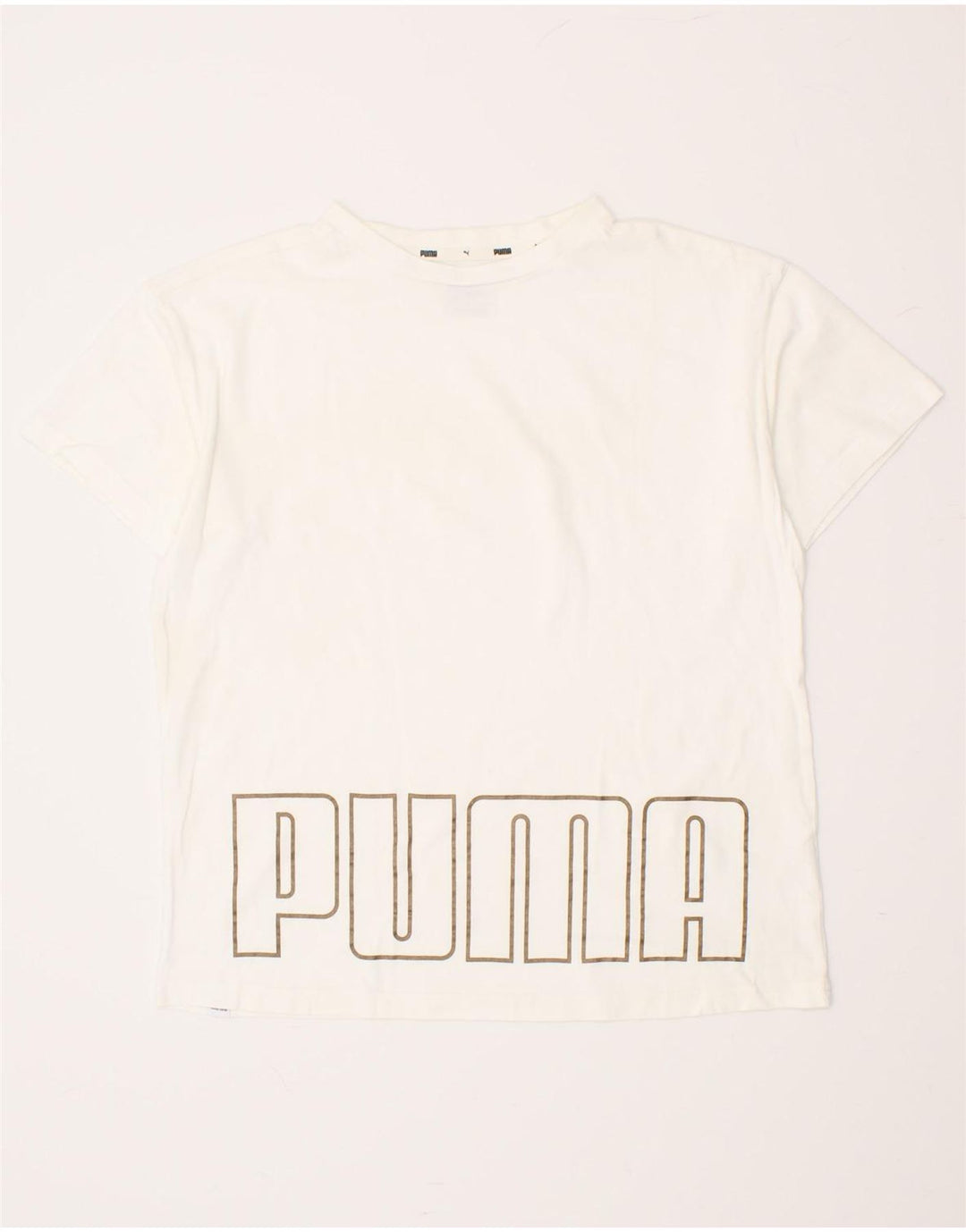PUMA Boys Graphic T-Shirt Top 15-16 Years White Vintage Puma and Second-Hand Puma from Messina Hembry 