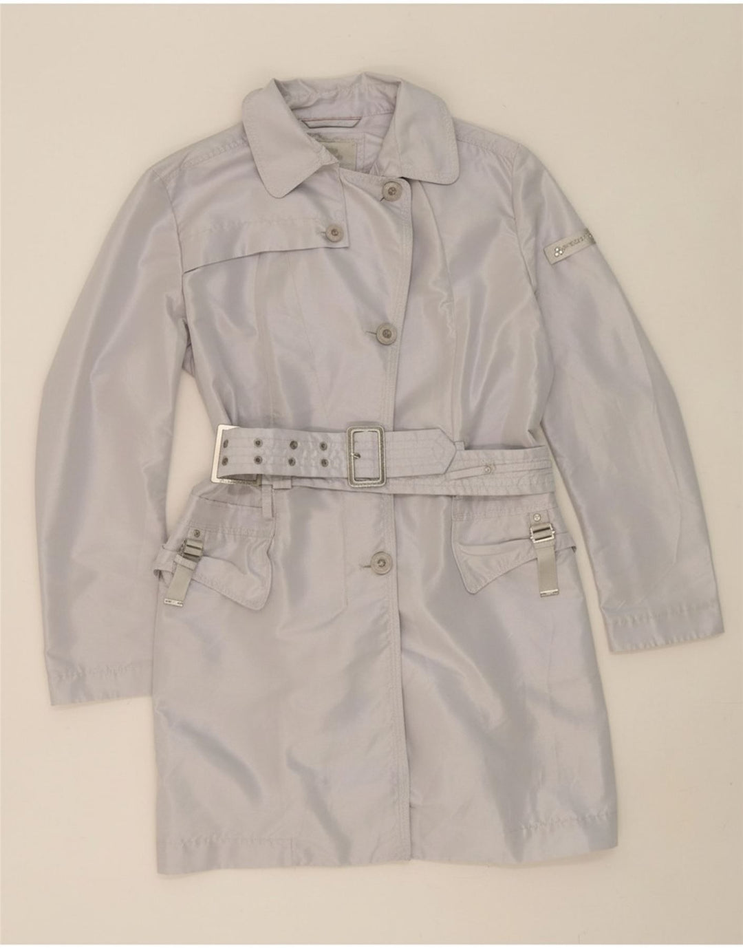 PEUTEREY Womens Trench Coat IT 48 XL Grey Polyester