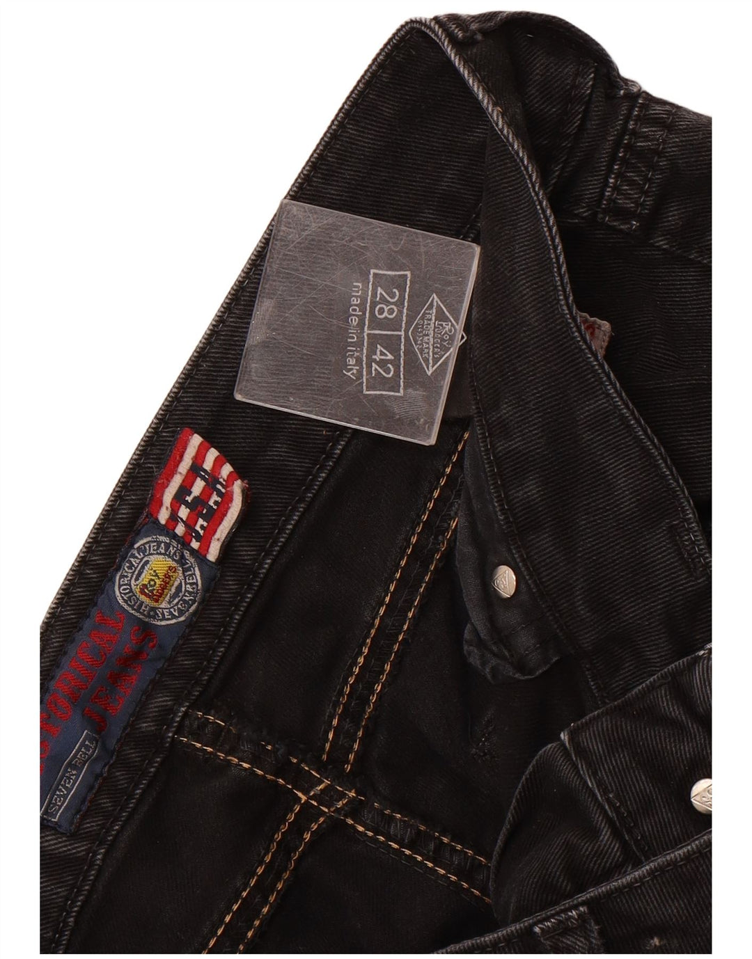 ROY ROGERS Womens Graphic Slim Jeans W28 L33 Black