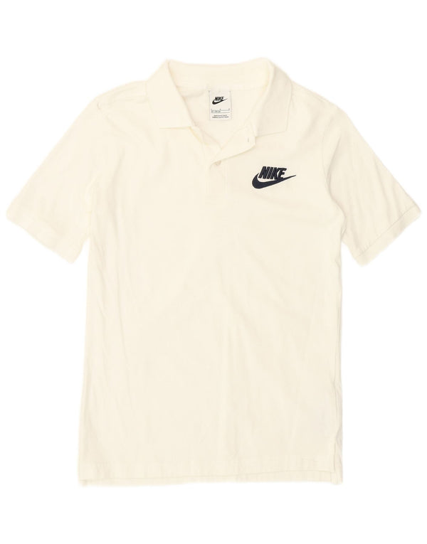 Nike Boys Polo Shirt 12-13 Years Large White Cotton
