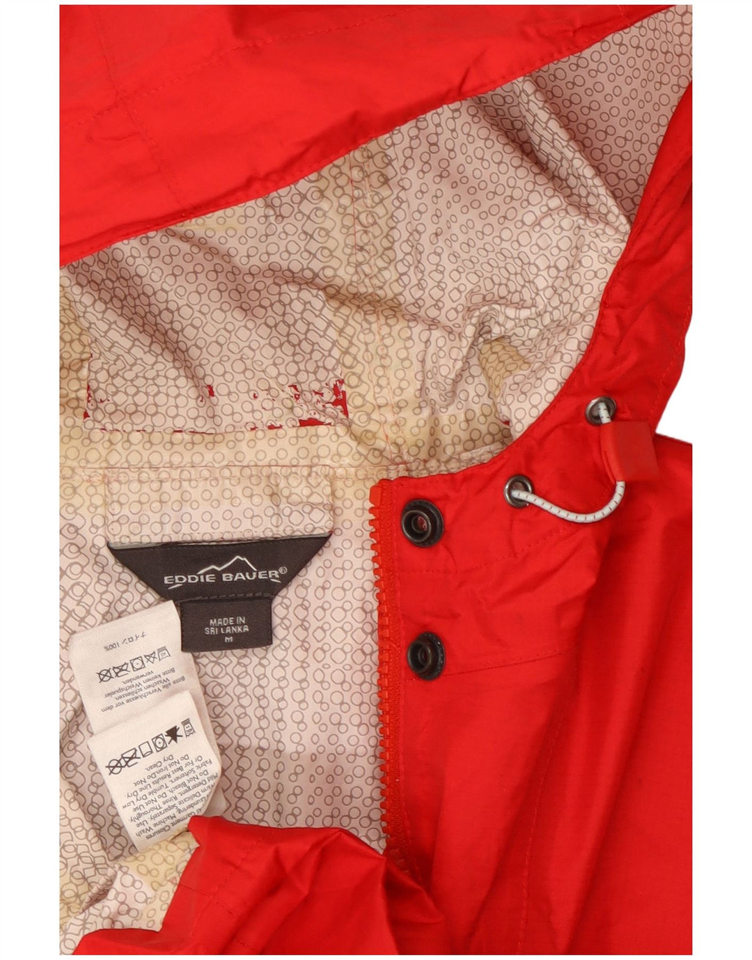 Eddie Bauer Chubasquero con capucha para mujer UK 40 Medium Red Nylon