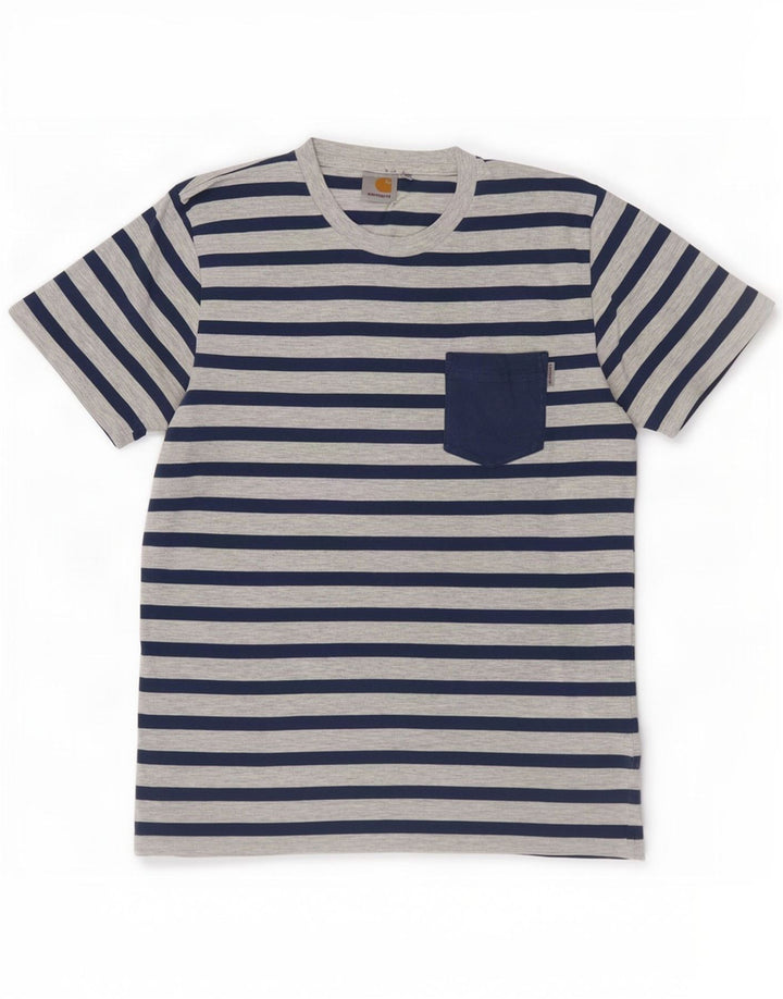 Camiseta Carhartt Hombre Top Algodón A Rayas Gris Medio