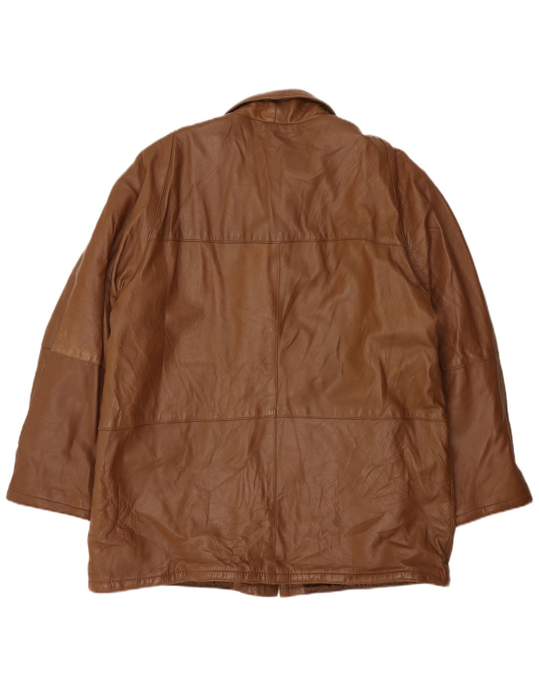 Chaqueta de cuero vintage para hombre IT 58 4XL cuero marrón