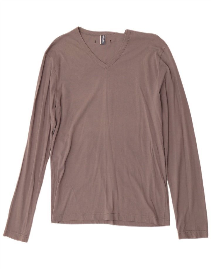 Jean Paul Gaultier Top gráfico para mujer Manga larga UK 40 XL Diseñador gris