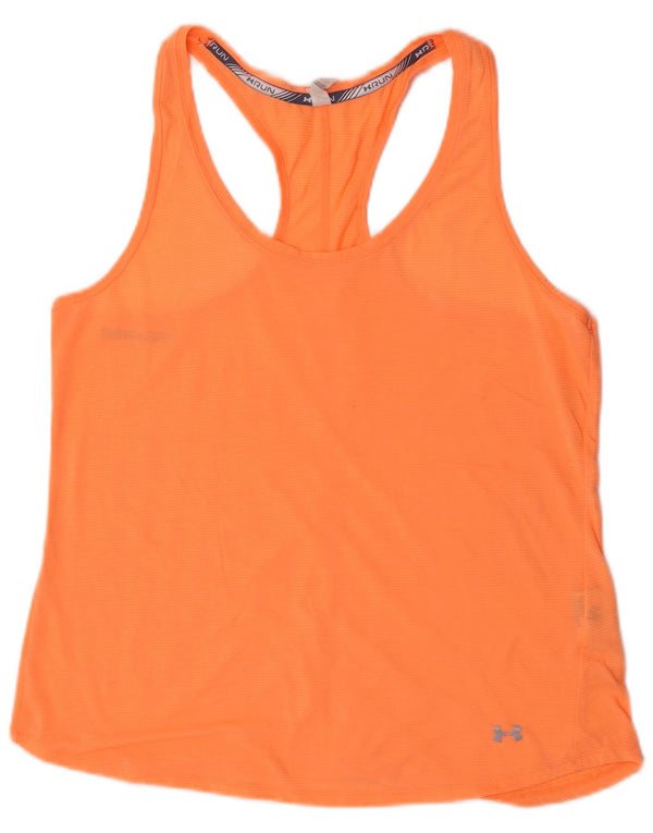 Under Armour Camiseta sin mangas Heat Gear para mujer UK 40 XL Poliéster naranja