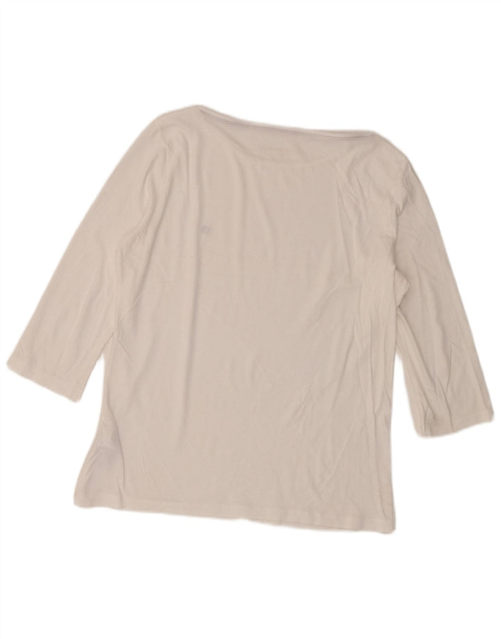 Tommy Hilfiger Top para mujer manga 3/4 UK 14 Algodón blanco mediano
