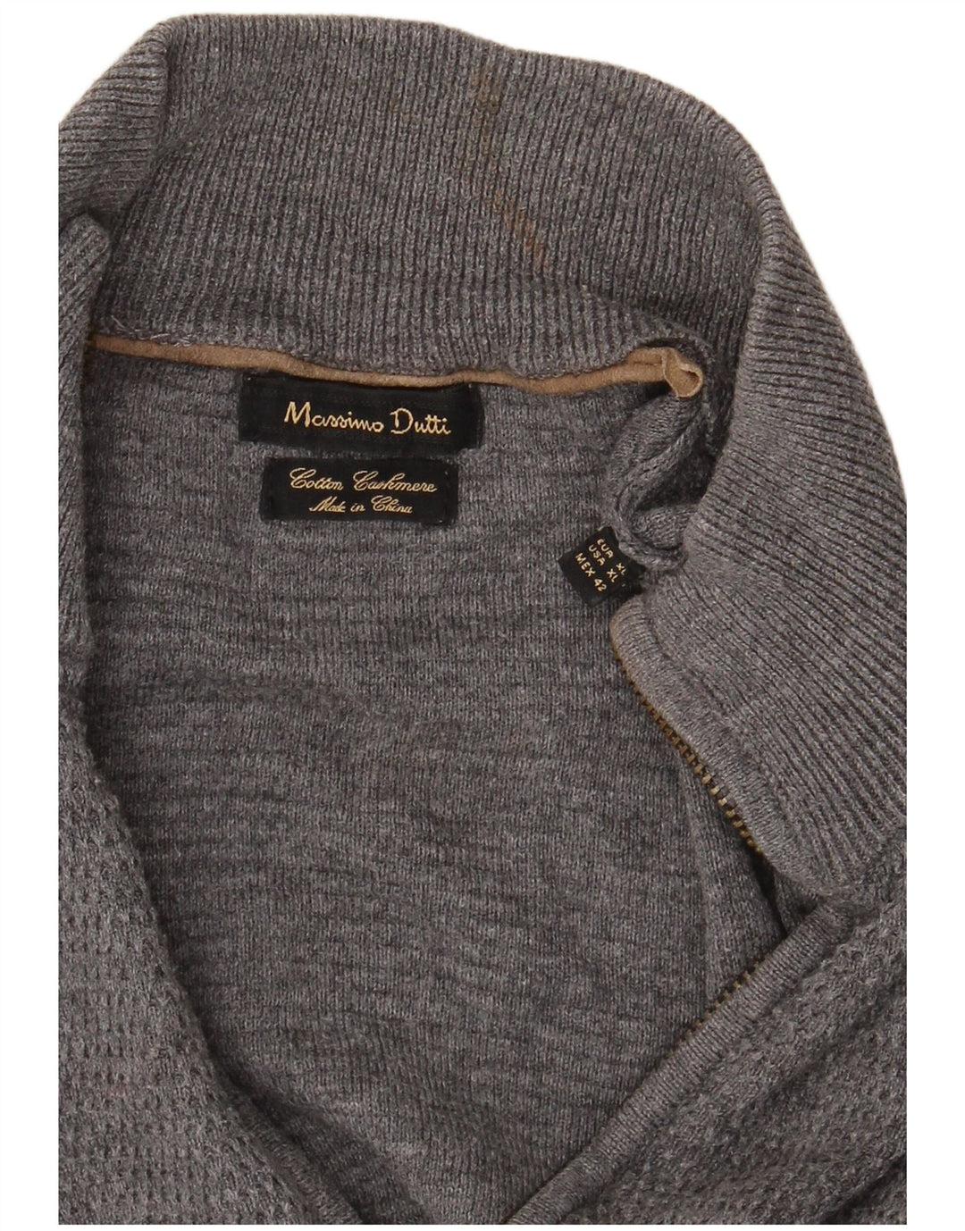 Massimo Dutti Jersey Cárdigan Cremallera Completa Hombre XL Gris