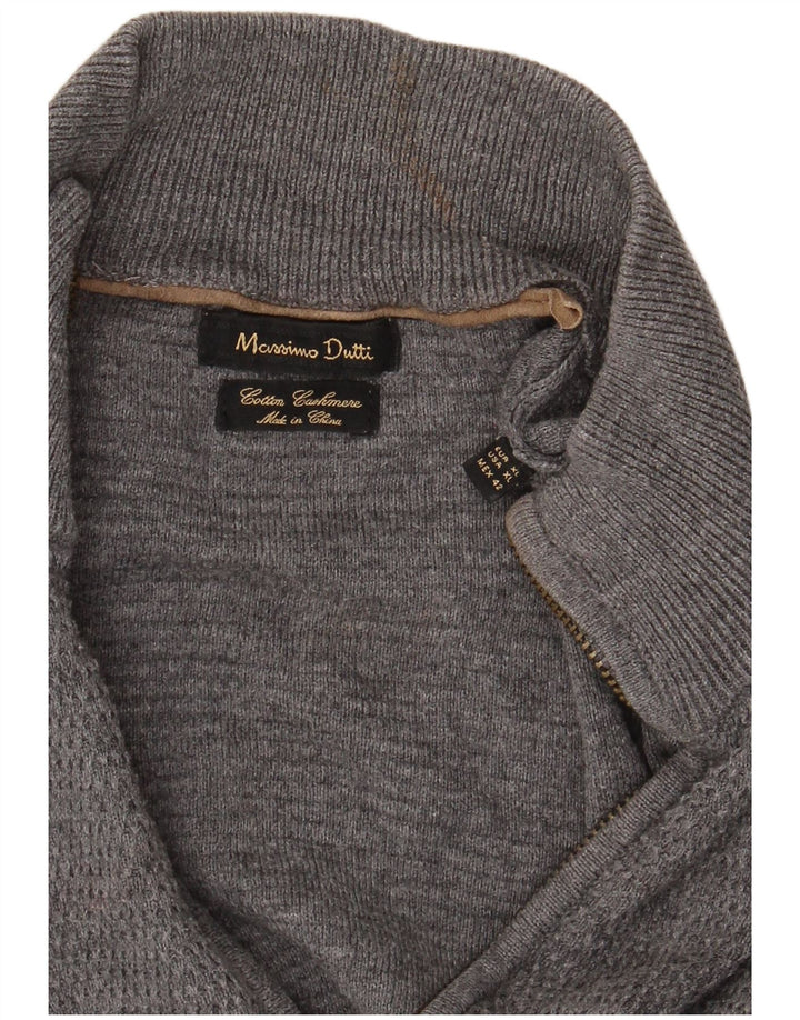 Massimo Dutti Jersey Cárdigan Cremallera Completa Hombre XL Gris