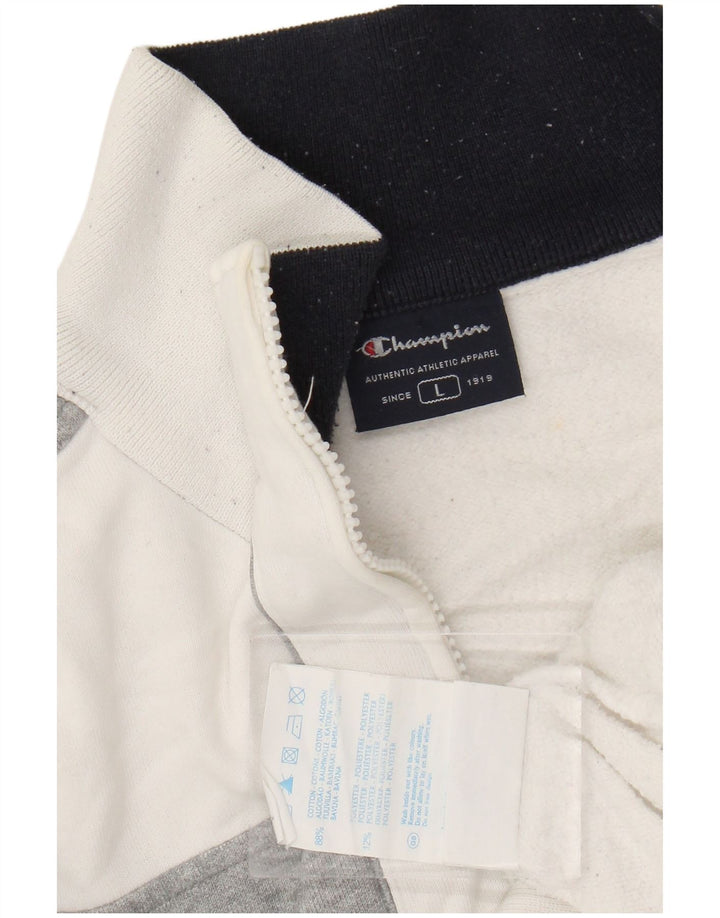 CHAMPION Chaqueta de chándal para hombre con bloques de color blanco grande de algodón