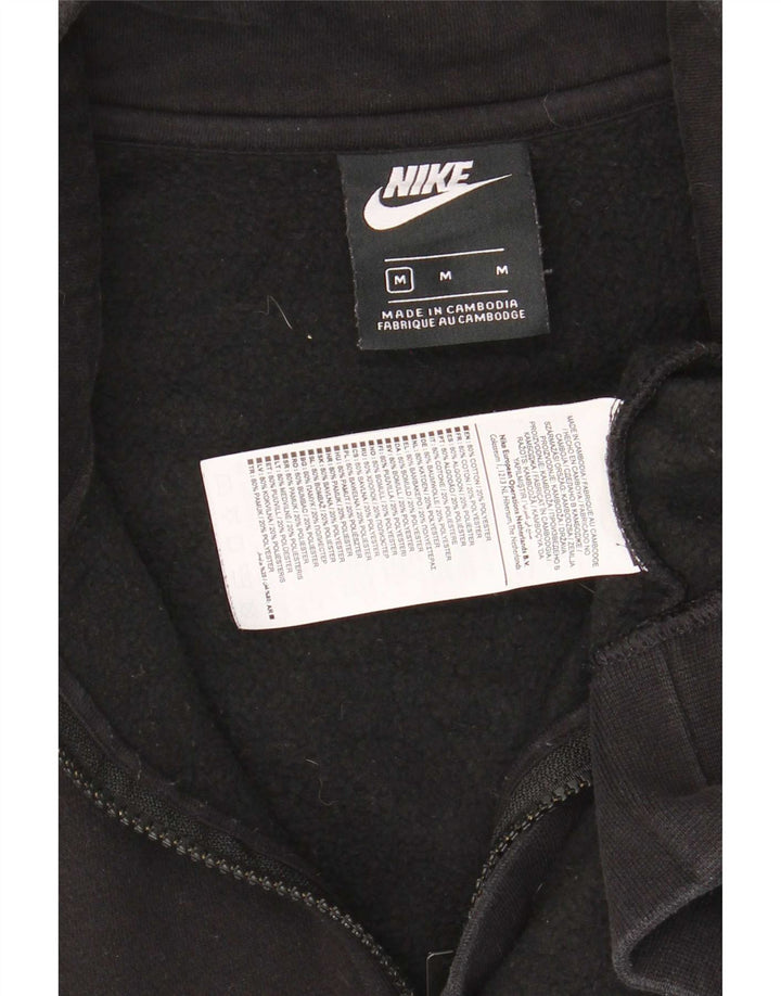 Nike Sudadera con cuello con cremallera y jersey de algodón negro mediano para hombre