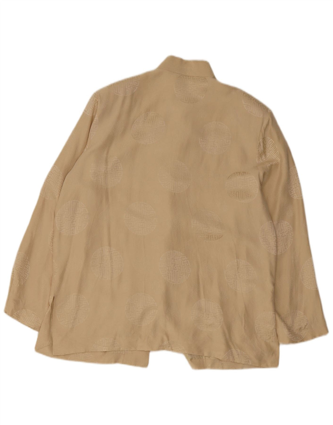 Blusa tipo camisa con estampado abstracto para mujer IT 42 Seda beige mediana