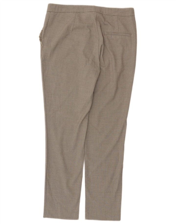 Zara Mujer Pantalón Chino Slim Medium W28 L28 Gris Pata De Gallo Poliéster