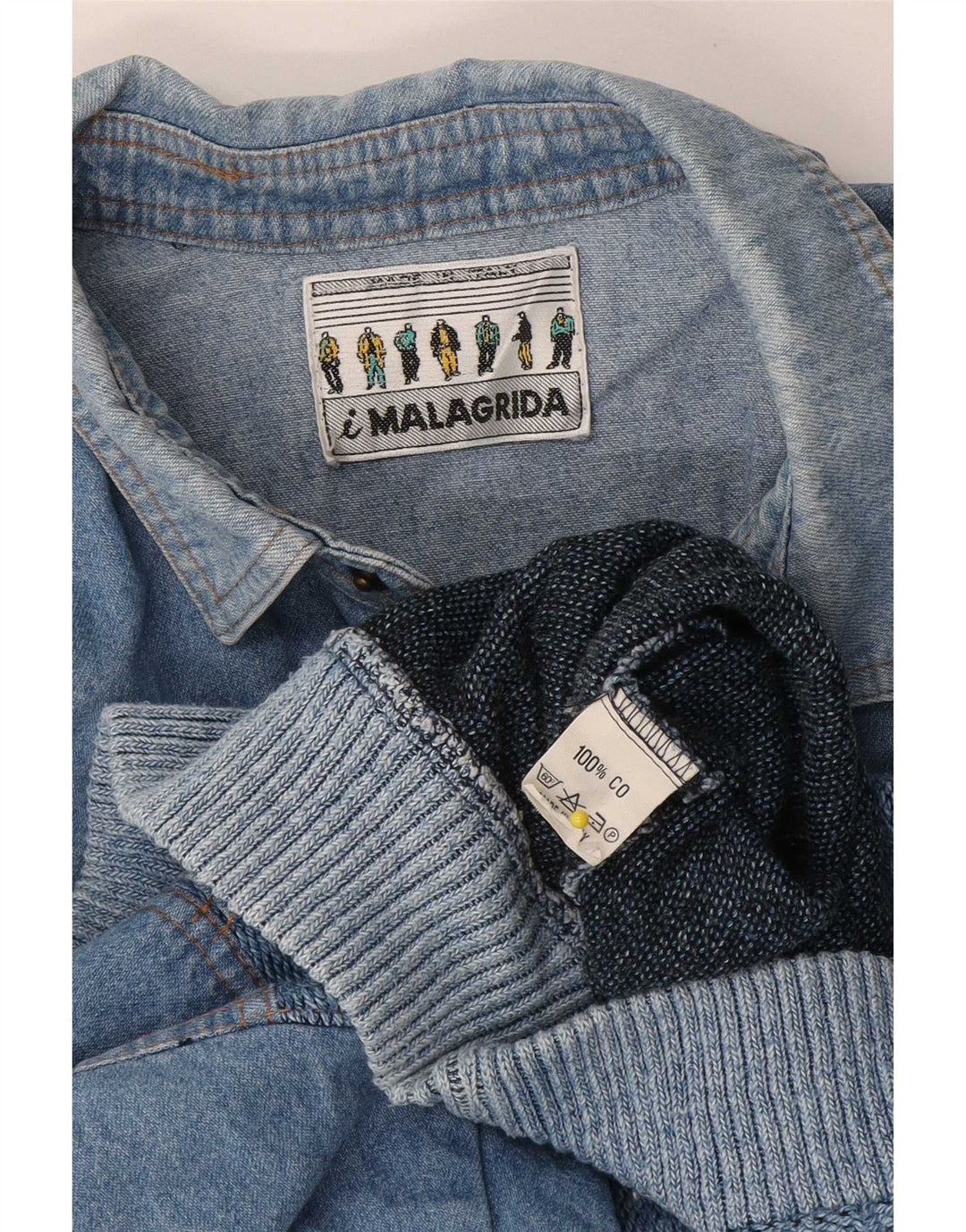 Malagrida Jersey De Cuello Polo Para Hombre Algodón Azul Medio