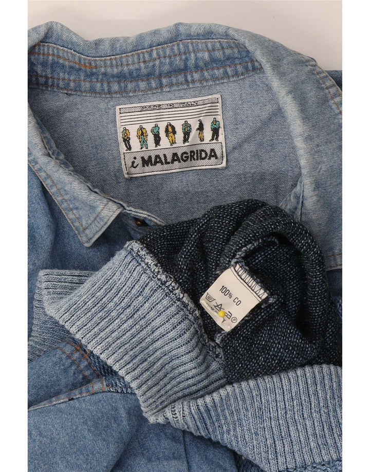Malagrida Jersey De Cuello Polo Para Hombre Algodón Azul Medio