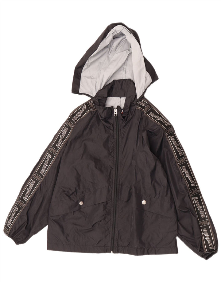 Invicta Chaqueta impermeable con capucha gráfica para niños 7-8 años Poliamida negra