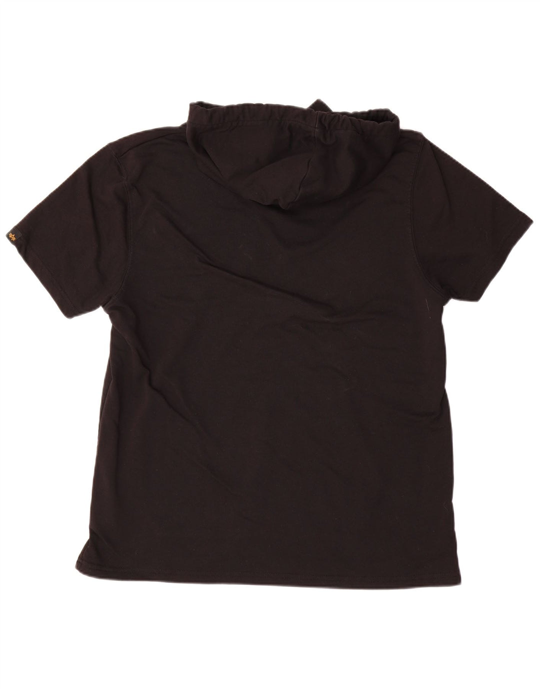 ALPHA INDUSTRIES Jersey con capucha de manga corta con gráfico para hombre XL Algodón negro