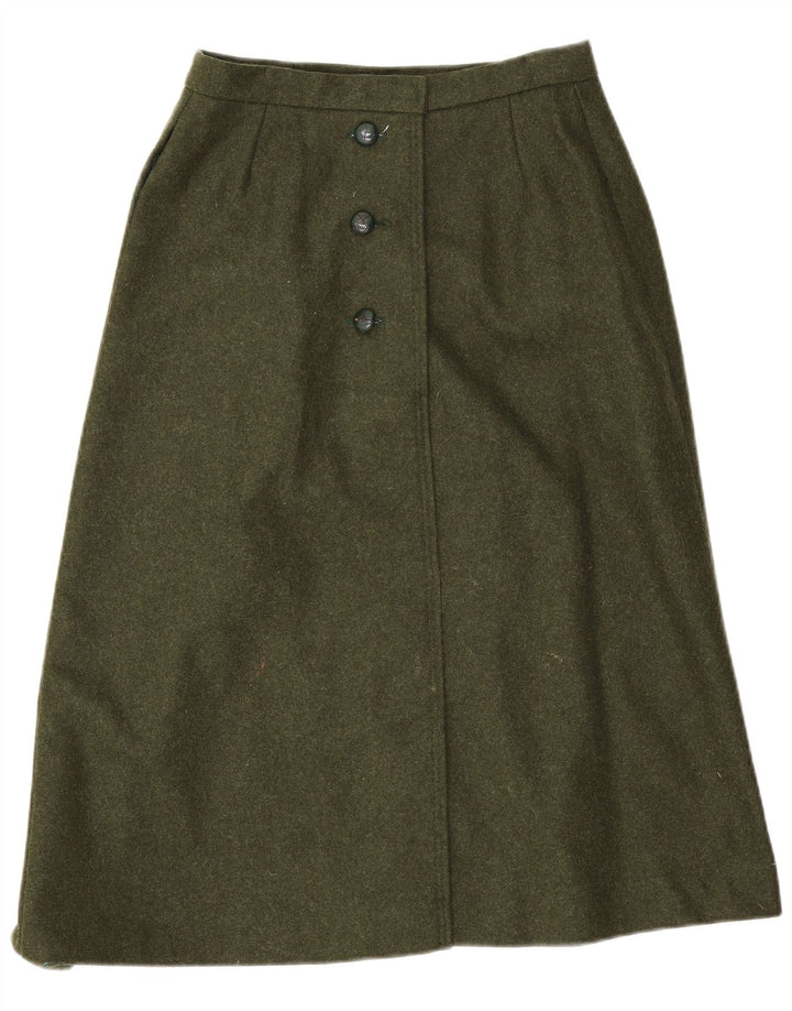 Vintage Mujer A-Line Falda W26 Pequeña Caqui