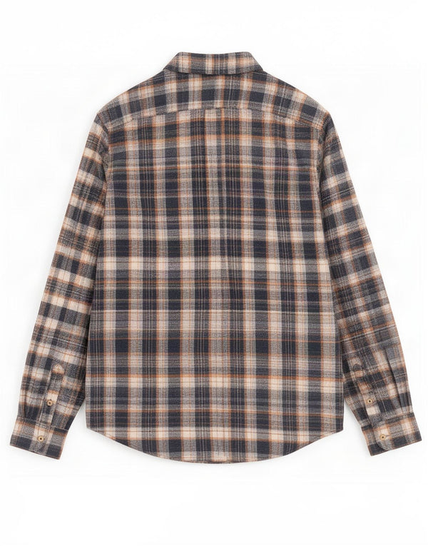 Ben Sherman Camisa de franela para hombre con cuadros azules grandes