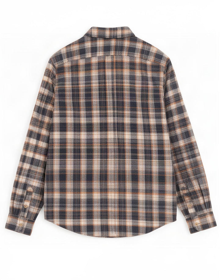 Ben Sherman Camisa de franela para hombre con cuadros azules grandes