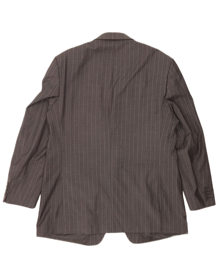 Marks & Spencer Chaqueta tipo blazer de 2 botones para hombre UK 46 XL Lana gris a rayas