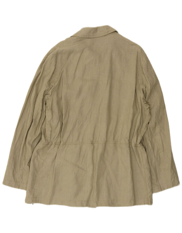 Adhoc Chaqueta utilitaria para hombre UK 38 Medium Khaki Linen Army