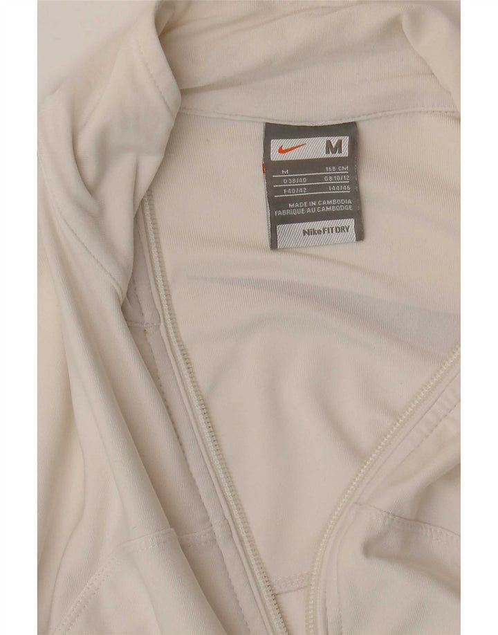Nike Chaqueta de chándal gráfica para mujer UK 10/12 Medium White Colourblock