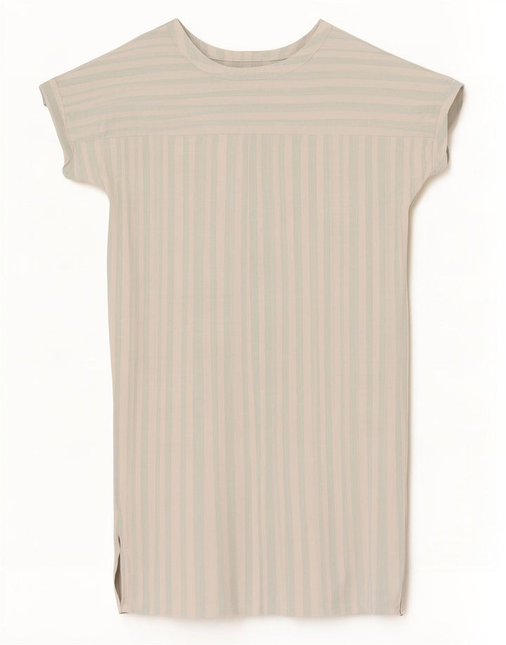 Max Mara Vestido recto para mujer EU 42 Acetato de rayas blancas grandes