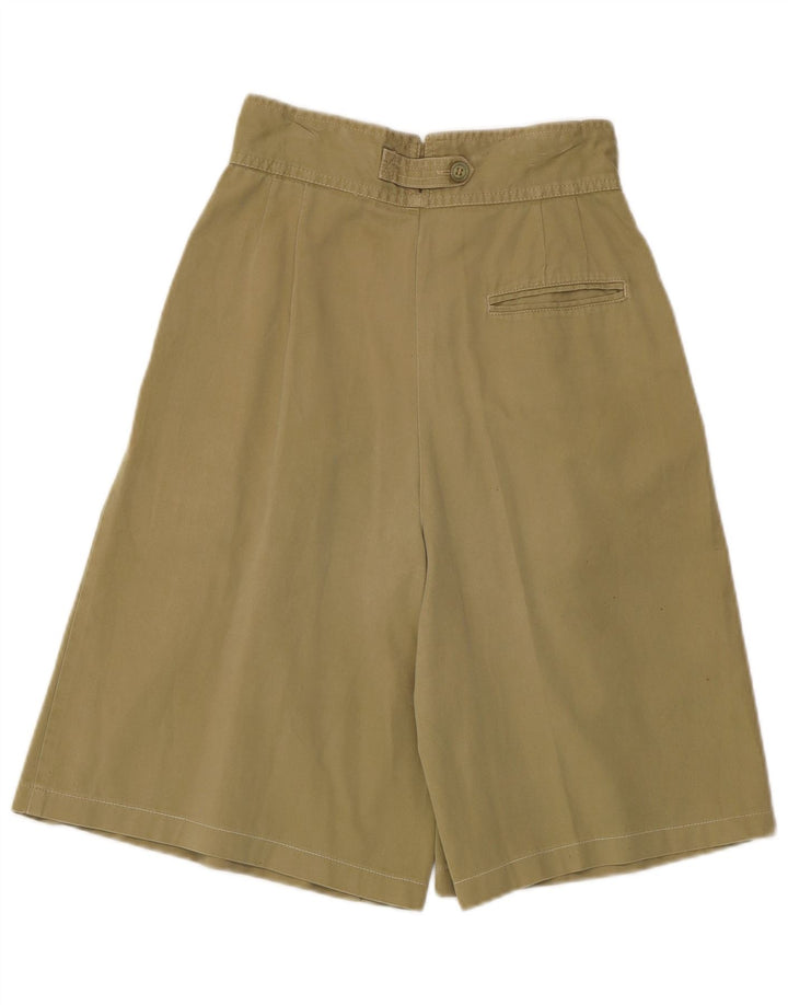 Bermudas Cullotes VINTAGE Mujer W24 XS Algodón Caqui