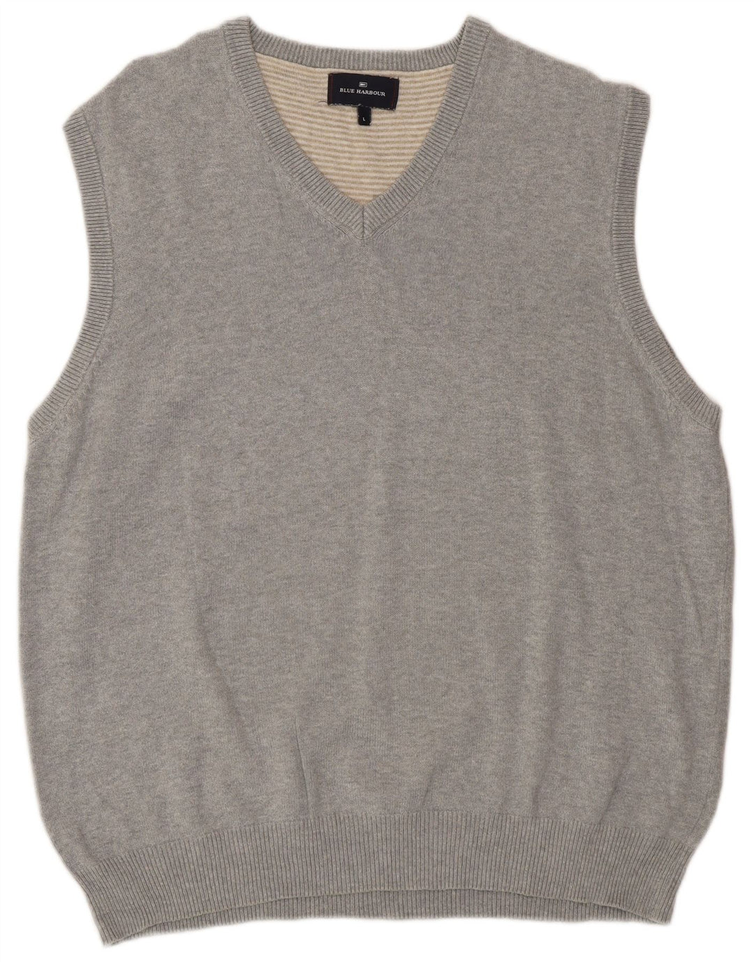 Marks & Spencer Camiseta sin mangas con cuello en V para hombre, color azul, talla grande, gris