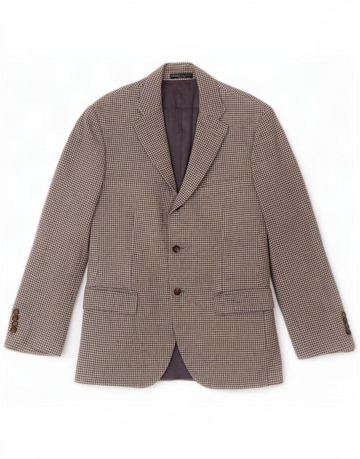 Polo Ralph Lauren Chaqueta tipo blazer de 3 botones para hombre Reino Unido 40 Pata de gallo azul medio