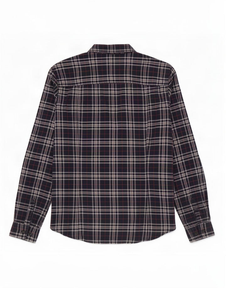 Camisa Mujer Massimo Dutti EU 34 XS Azul Marino Cuadros