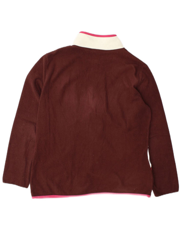 Fila Chaqueta polar para mujer UK 46 Large Borgoña Colorblock