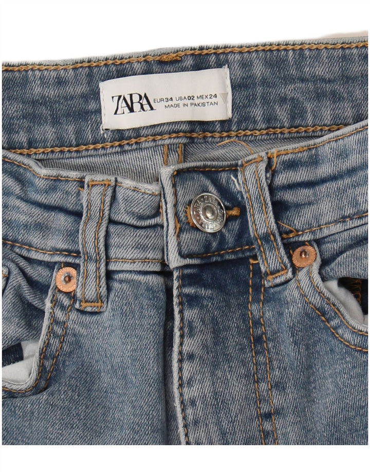 Zara Vaqueros Acampanados Mujer EU 34 2XS W24 L25 Azul