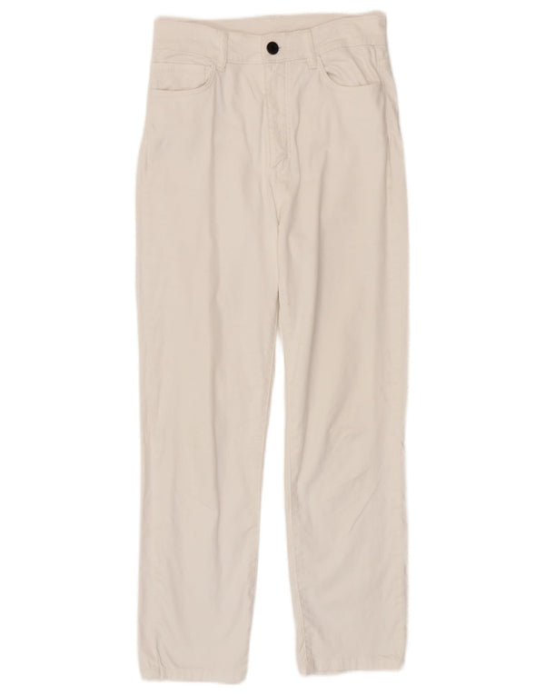 Massimo Dutti Pantalón Casual Recto Mujer EU 36 XS W26 L26 Blanco Algodón
