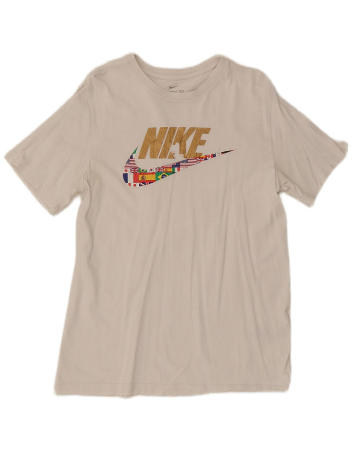 Nike Camiseta gráfica para hombre Top mediano de algodón blanco