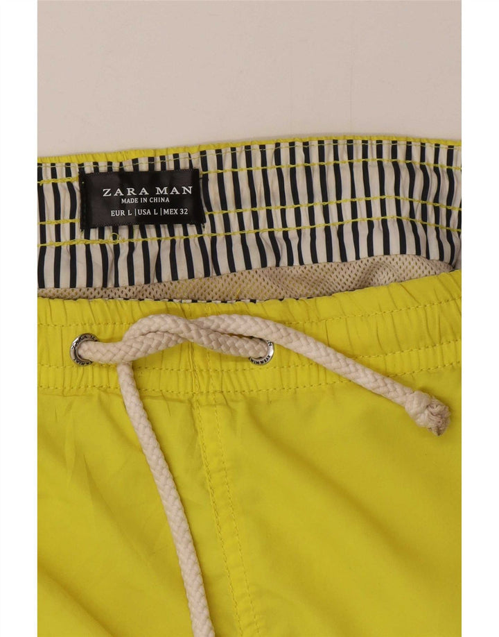 Zara Hombre Bañador Shorts Large Amarillo Poliéster