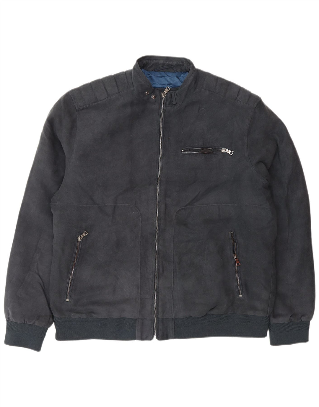 Marks & Spencer Chaqueta Bomber para Hombre UK 42 XL Poliéster Azul Marino