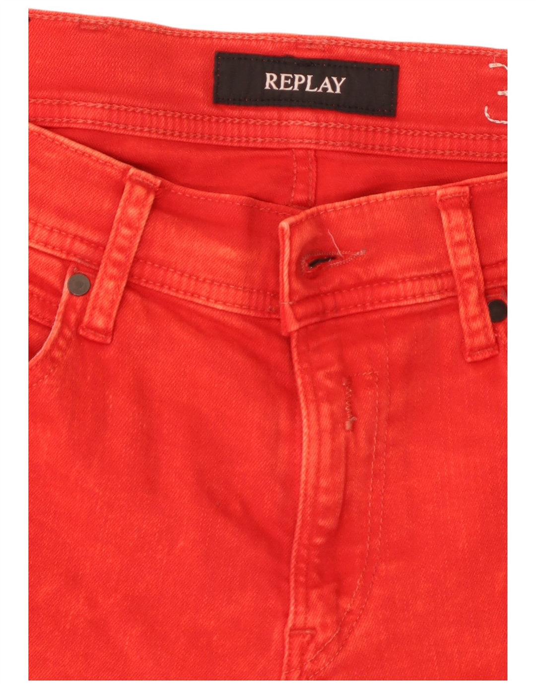 REPLAY Vaqueros pitillo para hombre W30 L32 Algodón rojo