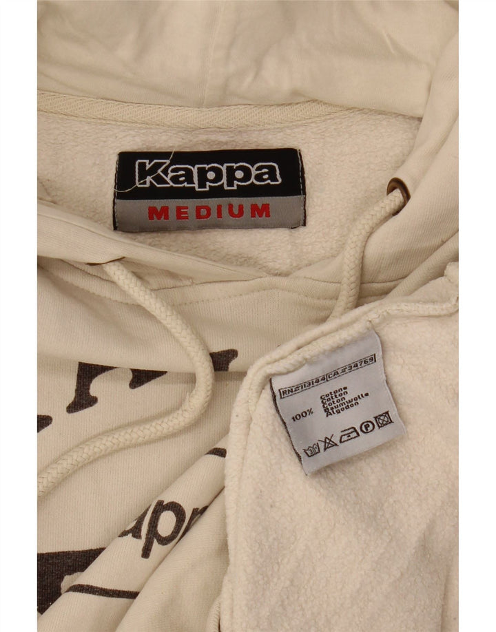KAPPA - Sudadera con capucha para mujer, diseño gráfico, talla 40, tamaño mediano, algodón blanco roto