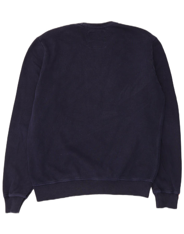 Superdry Hombre Sudadera Jumper Large Azul Marino Algodón