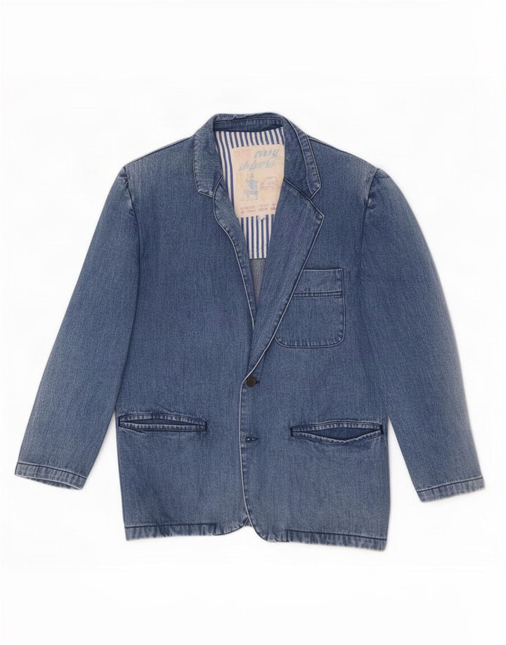 Carrera Chaqueta vaquera de 2 botones para hombre UK 38 Algodón azul medio