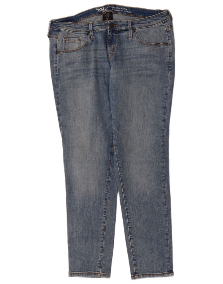 MOSSIMO Jeans ajustados de cintura baja para mujer US 14 Grande W34 L28 Algodón azul